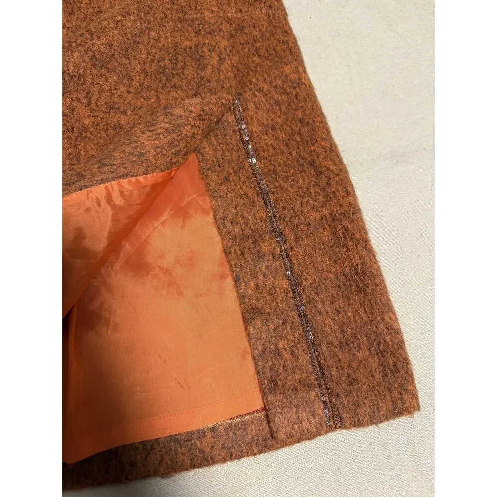 Blumarine Dress Womens IT 44 US 8 Brown Wool Blend Boucle Shift Made in Italy - Picture 9 of 14